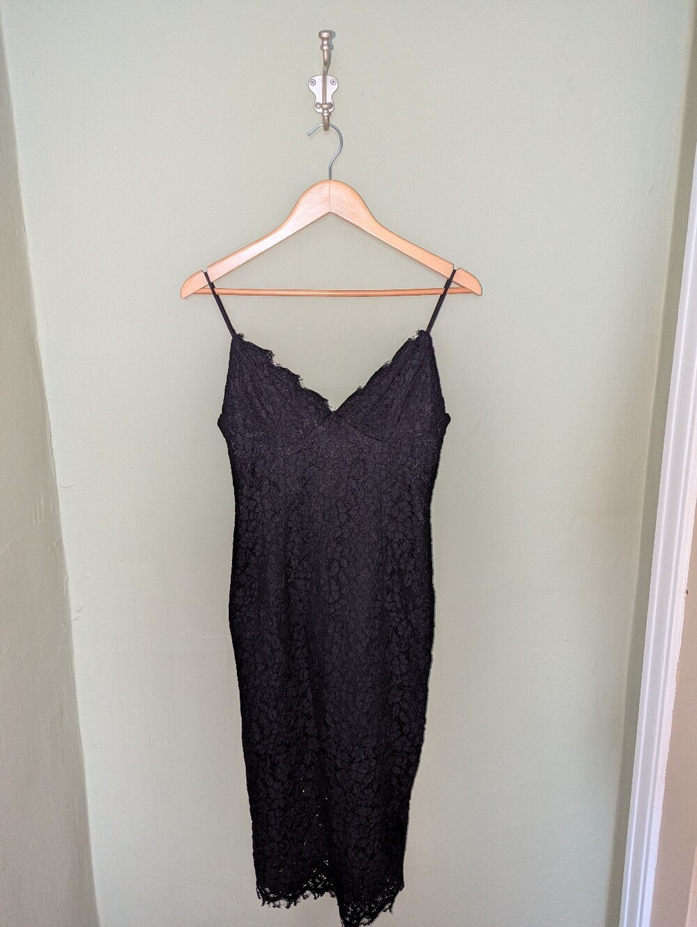 Bardot Black Lace Midi Slip Dress